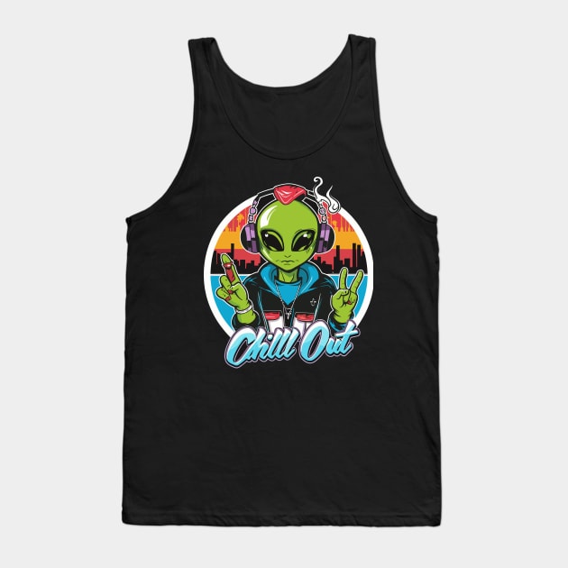 Cosmic Beats: Hip Hop Alien Tank Top by diegotorres